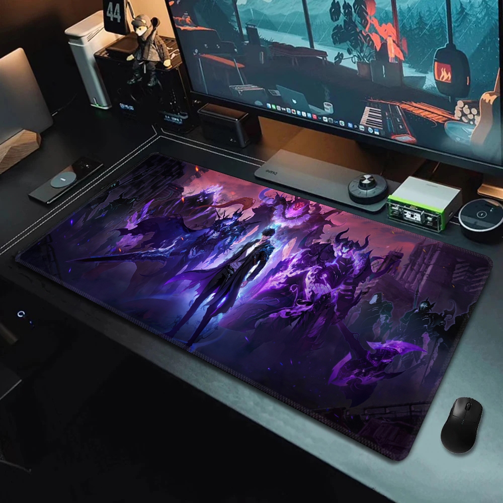 แผ่นรองเมาส์ แผ่นรองโต๊ะเกมมิ่ง Solo Leveling Part 2 Arise from the Shadow แผ่นรองเมาส์กันลื่นกันน้ําขนาดใหญ่ปรับแต่งแผ่นรองเมาส์ขยายโต๊ะ - รูปที่ 4