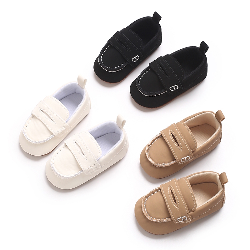 Casual Solid Color Slip On Low Top Loafer รองเท้าสําหรับเด็กทารกน้ําหนักเบาสบายลื่นรองเท้าแบนสําหรับในร่มกลางแจ้ง
