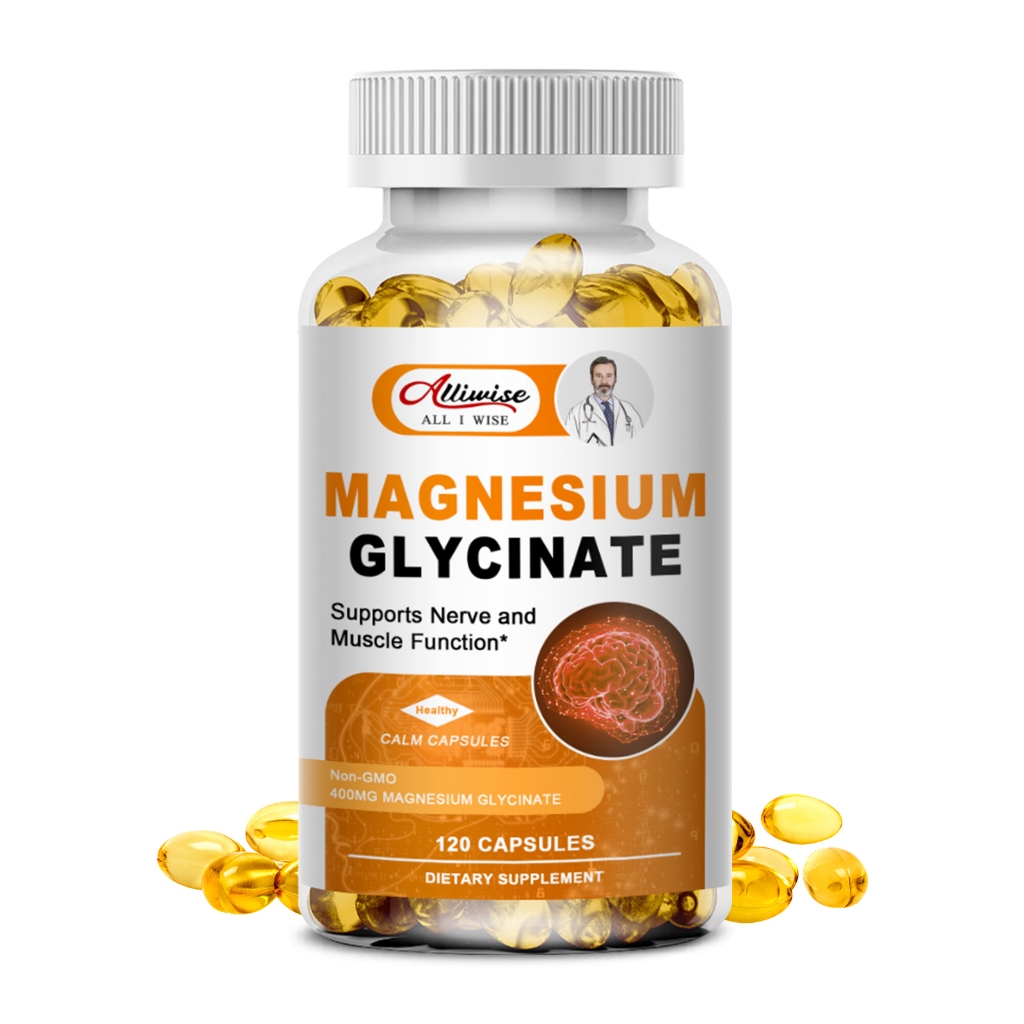 Alliwise แมกนีเซียม แม็กนิเซียม Magnesium Glycinate 400mg ปรับปรุงคุณภาพการนอนหลับ บรรเทาความวิตกกังวล สุขภาพหัวใจ การทำงานของเส้นประสาท