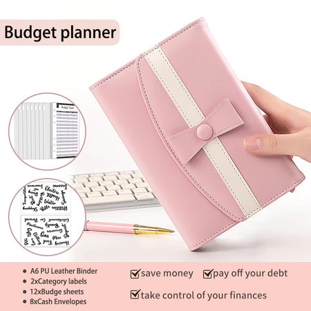 เงินสด Planner Diy หลวม Leaf Binder โน้ตบุ๊ค Budget ประหยัดเงิน Budget Saving เงิน Organizer รายเดือ