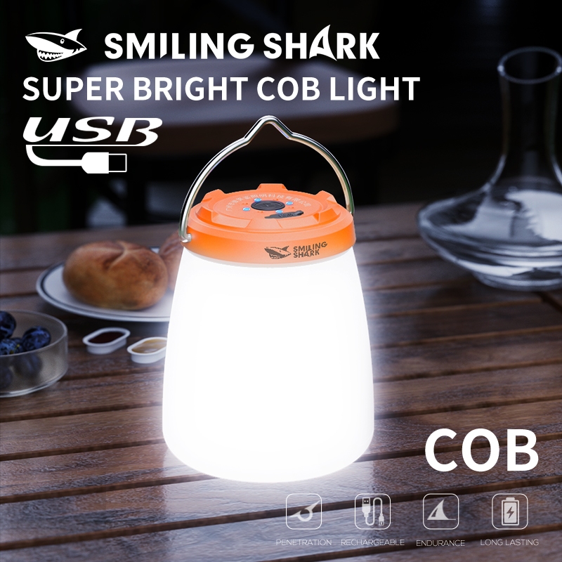 SmilingShark LY8288 ไฟแคมป์ปิ้ง เหลือง/ขาว โคมไฟตั้งแคมป์ ด้วยการออกแบบตะขอ ไฟเต็นท์ 5โหมด Type-C ชาร์จใหม่ได้ ตัวบ่งชี้แบตเตอรี่ กันน้ำสำหรับตั้งแคมป์เดินป่าในครัวเรือน