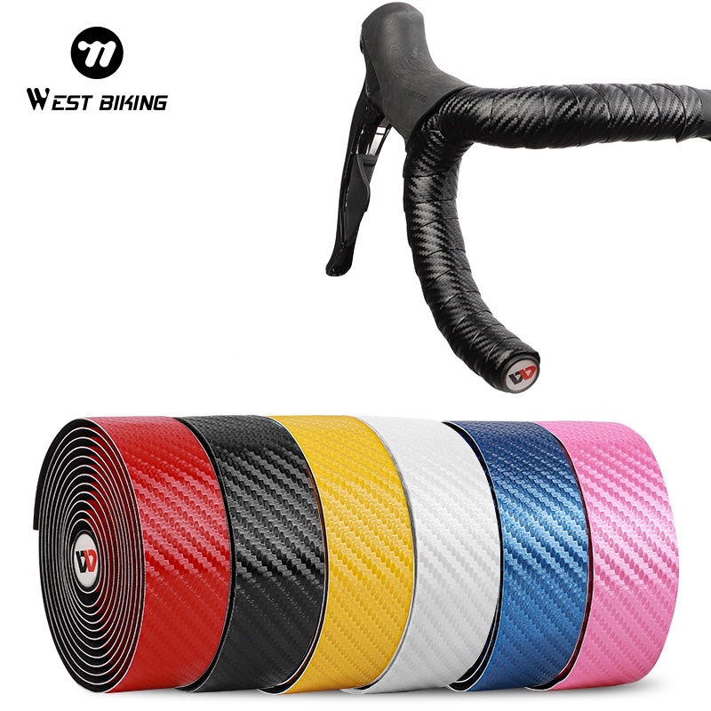 WEST BIKING แฮนด์มือจับจักรยาน หนัง PU นิ่ม กันลื่น 2 แพ็ก