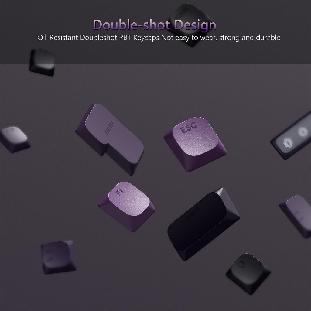 Womier 133 คีย์โปรไฟล์ต่ํา PBT Keycaps Shine ผ่านชุดหมวกคีย์คีย์บอร์ดแบบกําหนดเอง