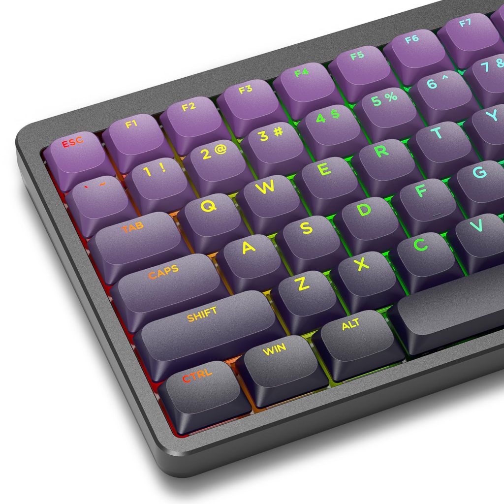 Womier 133 คีย์โปรไฟล์ต่ํา PBT Keycaps Shine ผ่านชุดหมวกคีย์คีย์บอร์ดแบบกําหนดเอง