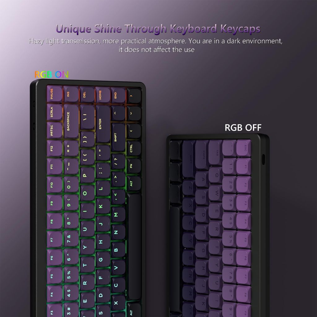 Womier 133 คีย์โปรไฟล์ต่ํา PBT Keycaps Shine ผ่านชุดหมวกคีย์คีย์บอร์ดแบบกําหนดเอง