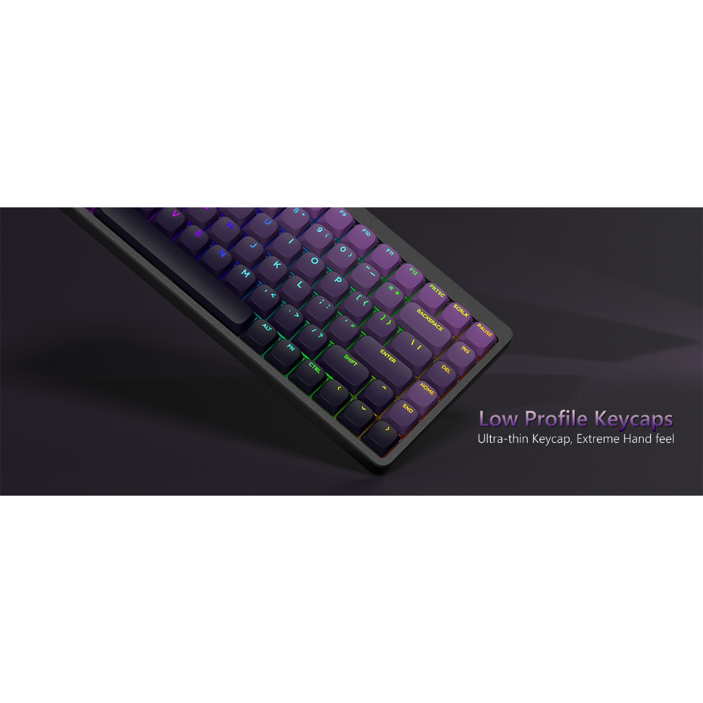 Womier 133 คีย์โปรไฟล์ต่ํา PBT Keycaps Shine ผ่านชุดหมวกคีย์คีย์บอร์ดแบบกําหนดเอง