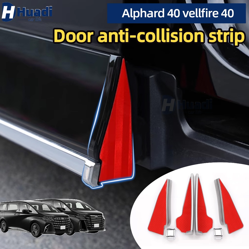 Alphard 40 vellfire 40(2023.6-2027) แถบป้องกันการชนกันของประตูรถ agh40 anh40 สติ๊กเกอร์กันแสงสะท้อนประตูรถยนต์ ฝาครอบกันรอยประตูรถยนต์