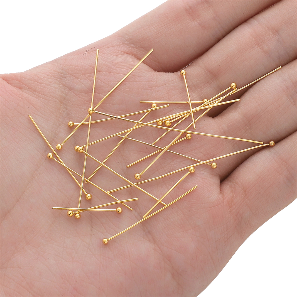 50 ชิ้น/แพ็ค 0.6 มม. 14 K Gold-Plated Ball Head pins สําหรับเครื่องประดับ Diy ทําหัว pins ผลการค้นหา