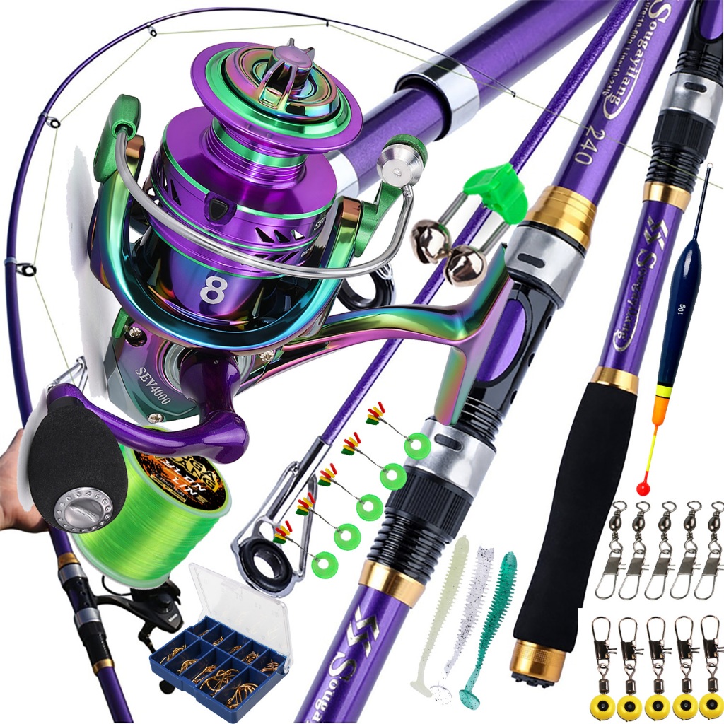 Sougayilang ชุดคันเบ็ดตกปลา คาร์บอนไฟเบอร์ 1.8 ม.-3.3 ม. พร้อมรอกตกปลา อัตราทดเกียร์ 1000-5000 Series 5.0:1 8 กก.