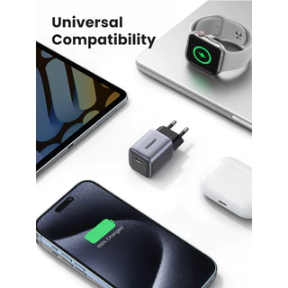 Ugreen Orginal Fast Charger Adapter 20W PD 4.0 สีขาว 1 PC GaN 20W 30W สําหรับ iPhone 16Pro Max 15 14/14 Pro/13/13 Mini/13 Pro Max iPhone 12/12 Mini / 12 Pro