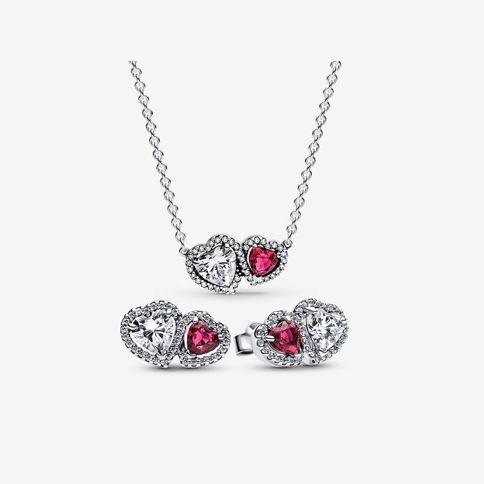 สร้อยคอจี้ Halo Hearts ของขวัญวันวาเลนไทน์สีแดง