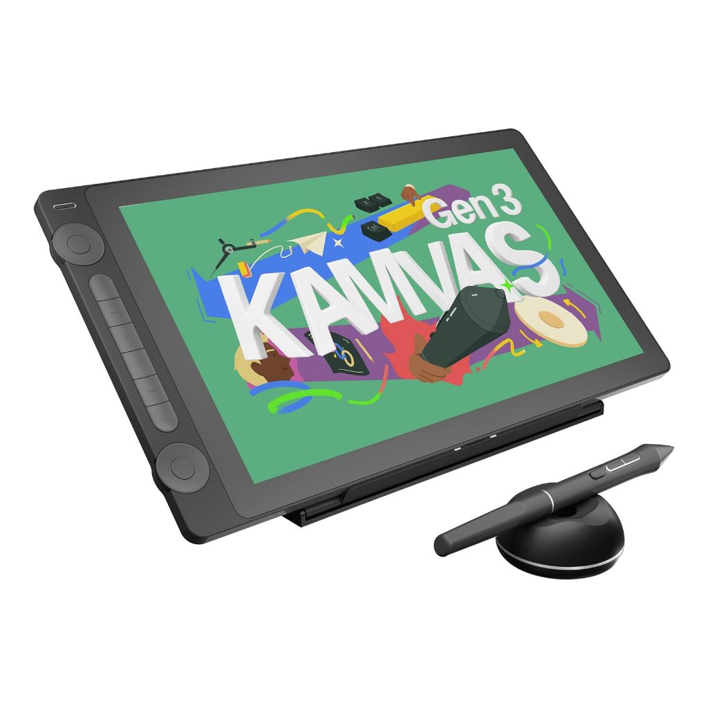 Huion KAMVAS 16 (Gen 3) แท็บเล็ตการวาดภาพพร้อมหน้าจอ, แท็บเล็ตศิลปะ QHD ขนาด 15.8 นิ้ว 2.5K พร้อมกระ