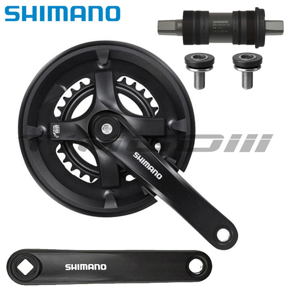 Shimano Tourney FC-TY501-2 จักรยาน MTB 2x6/7/8 Speed Crankset Double Chainring Square Taper 46-30T