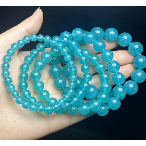 Tianhe หิน Chalcedony สร้อยข้อมือแหวนเดี่ยว 6 ~ 14 มม.แกะสลักชิ้นเครื่องประดับน่ารัก diy อุปกรณ์เสริม Simple All-Match ของขวัญ