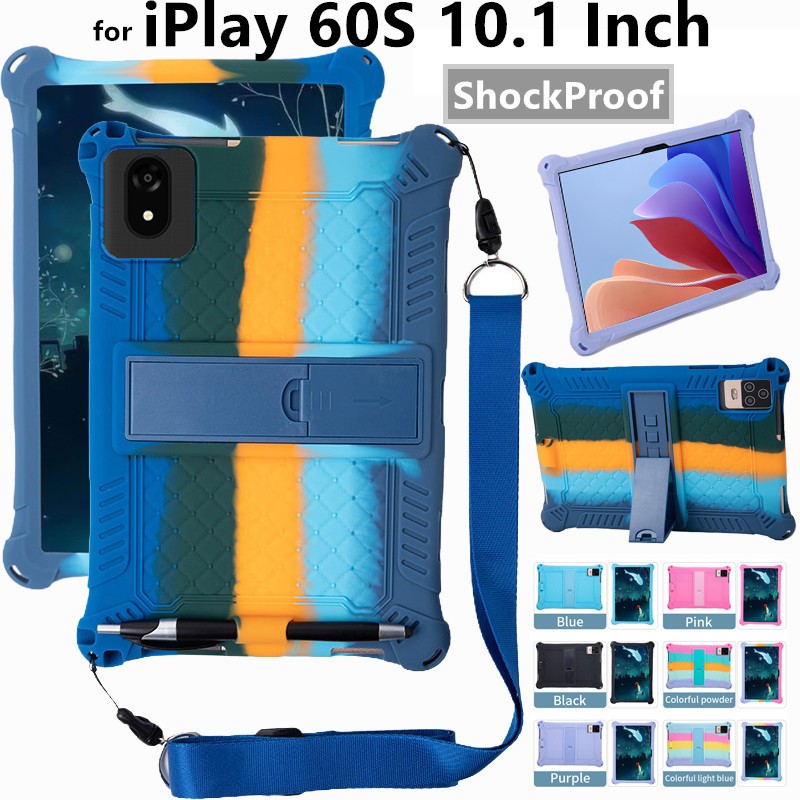 Shockproof Case for ALLDOCUBE iPlay 60S 10.1 Inch 2024 Android Tablet PC Soft Solid Color Back Stand Cover Protective Shell
