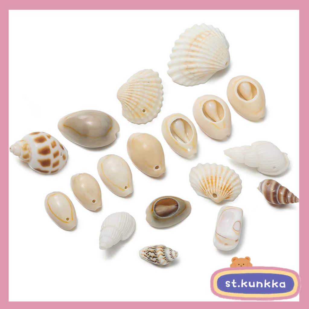 St.kunkka 10 ชิ้น Shell Pendant หอยสังข์ หลายสไตล์ ใช้สำหรับการทำสร้อยคอสร้อยข้อมือ DIY