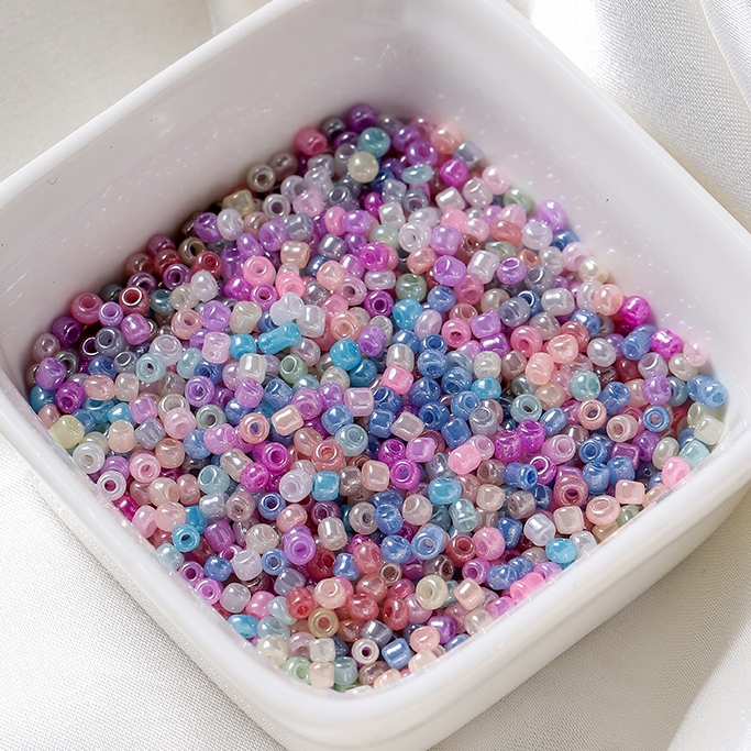 St.kunkka 1200 ชิ้น 2 มม ลูกปัดแก้ว  ลูกปัดเม็ดทราย สําหรับทําสร้อยข้อมือ สร้อยคอ DIY