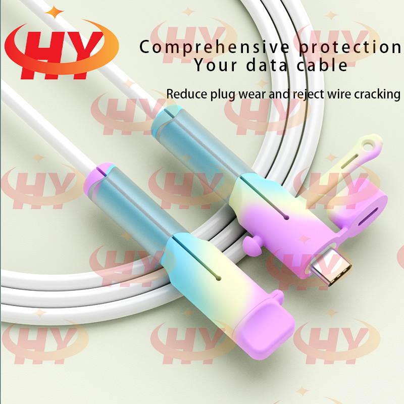 Ship Within 24 ชั่วโมงHY 2025 ใหม่ซิลิโคนอ่อนนุ่มสายชาร์จ Winder Protector USB Type C Anti-break แขนป้องกันสําหรับ Type-C Xiaomi Huawei ฝาครอบสายไฟ