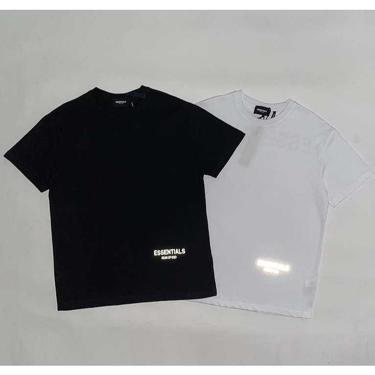FEAR OF GOD FOG ESSENTIALS High Street เสื้อยืดคอกลมแขนสั้นสะท้อนแสงหลวมตัวอักษร