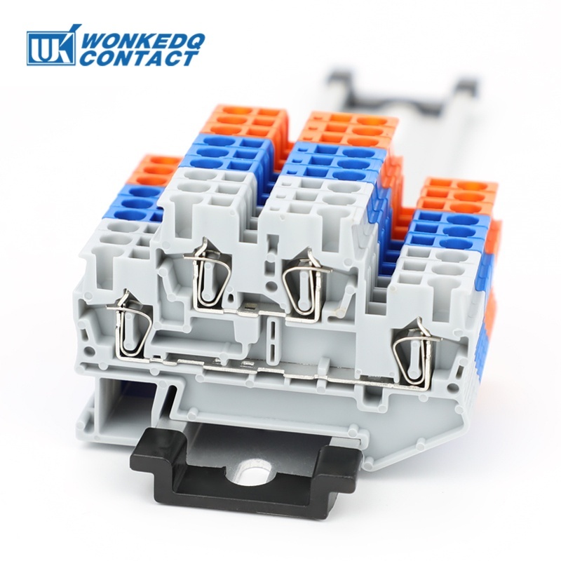 10 ชิ้น STTB 2.5 ฤดูใบไม้ผลิกรง Double Level Terminal Block Din Rail 2.5 มม.2 ชั้น Connector STTB2.5