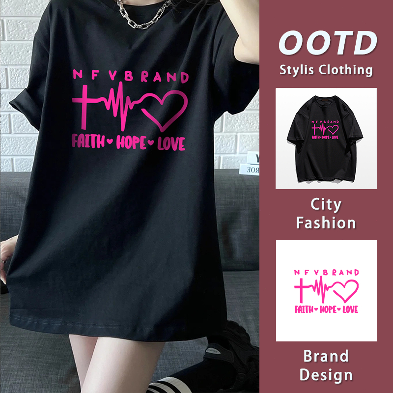 เสื้อยืดคอกลมแขนสั้น พิมพ์ลายแฟชั่น สินค้าเนื้อผ้าคุณภาพสูง ผ้าฝ้ายแท้ใส่สบาย oversize YG632
