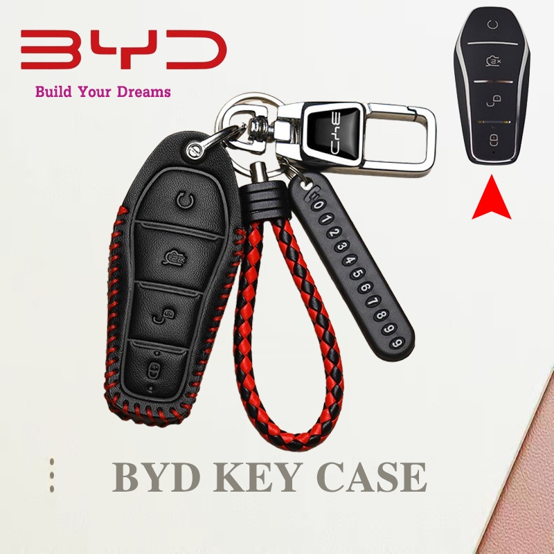 Byd Dolphin กุญแจรถ BYD selit 7 ฝาครอบกุญแจ BYD ของแท้หนัง Remote Key สําหรับ BYD Atto 3 /Dolphin/se