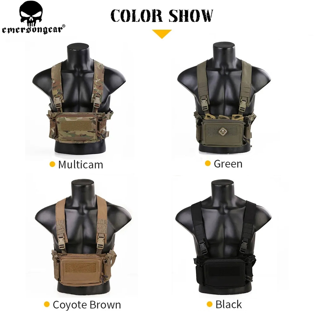 Emersongear Outdoor Modular Carrier MOLLE Vest Chest Gear D3CR Micro Tactical Chest Mount