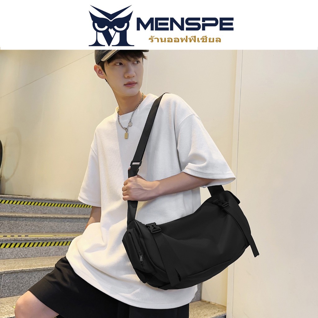 Menspe กระเป๋าสะพายไหล่ผู้ชายกระเป๋าสะพายข้างกระเป๋าสะพายข้างความจุขนาดใหญ่น้ําหนักเบากระเป๋า