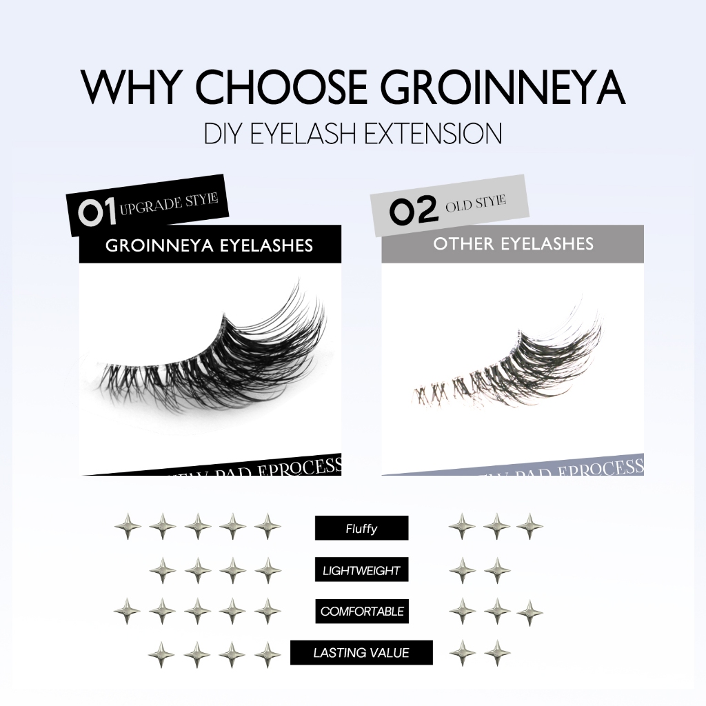 Groinneya ขนตาปลอม 10 คู่ Half Eye lashes นุ่มธรรมชาติ Faux Mink ขนตาหนา Lash ธรรมชาติแต่งหน้า ราคา ถูกที่สุด ดีลบีเคเค แกลเลอรีภาพที่ 6