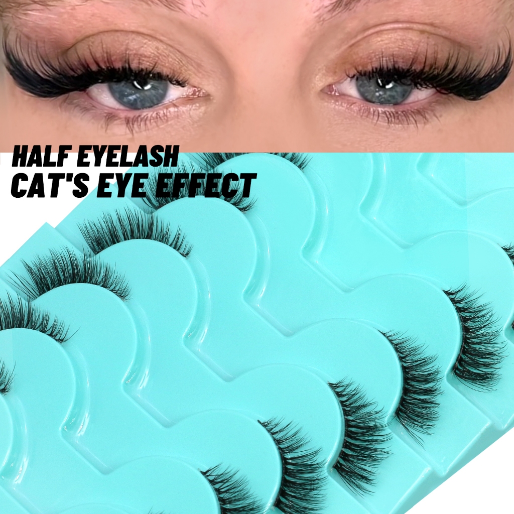 Groinneya ขนตาปลอม 10 คู่ Half Eye lashes นุ่มธรรมชาติ Faux Mink ขนตาหนา Lash ธรรมชาติแต่งหน้า ราคา ถูกที่สุด ดีลบีเคเค