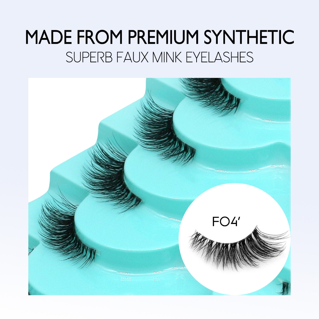 Groinneya ขนตาปลอม 10 คู่ Half Eye lashes นุ่มธรรมชาติ Faux Mink ขนตาหนา Lash ธรรมชาติแต่งหน้า ราคา ถูกที่สุด ดีลบีเคเค แกลเลอรีภาพที่ 5