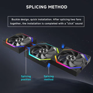Jungle Leopard Galaxy ARGB Building Blocks พัดลม 120 มม.3 IN 1 สีดํา/สีขาวไร้สาย Splicing 5V 3PIN ARGB Mobo Sync 4PIN PWM Double CD รูปแบบ