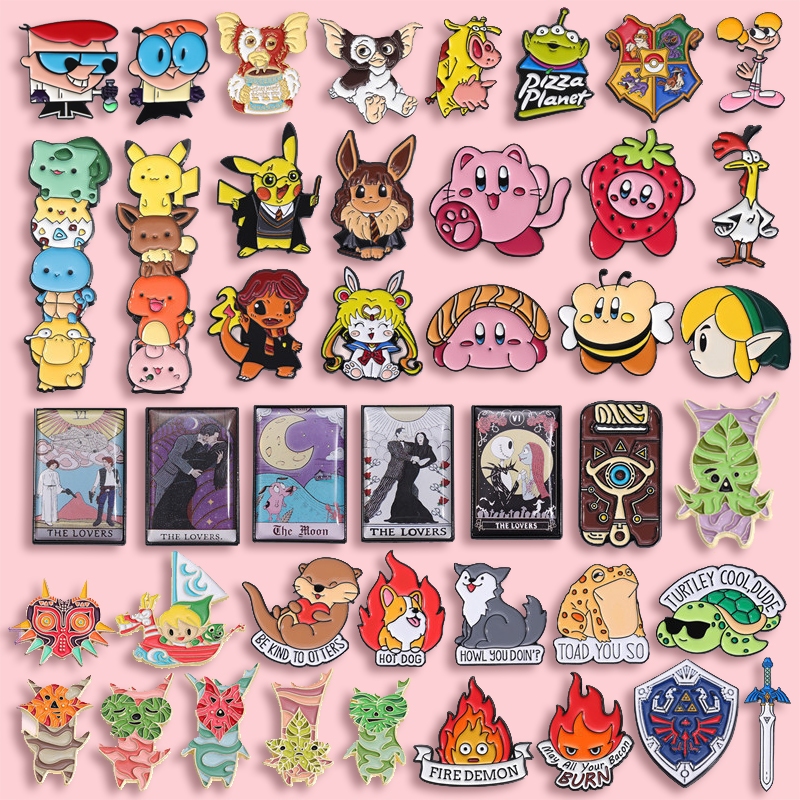 เข็มกลัดโลหะ รูปการ์ตูนอนิเมะ Pokemon 50 แบบ สําหรับติดกระเป๋าเป้สะพายหลัง