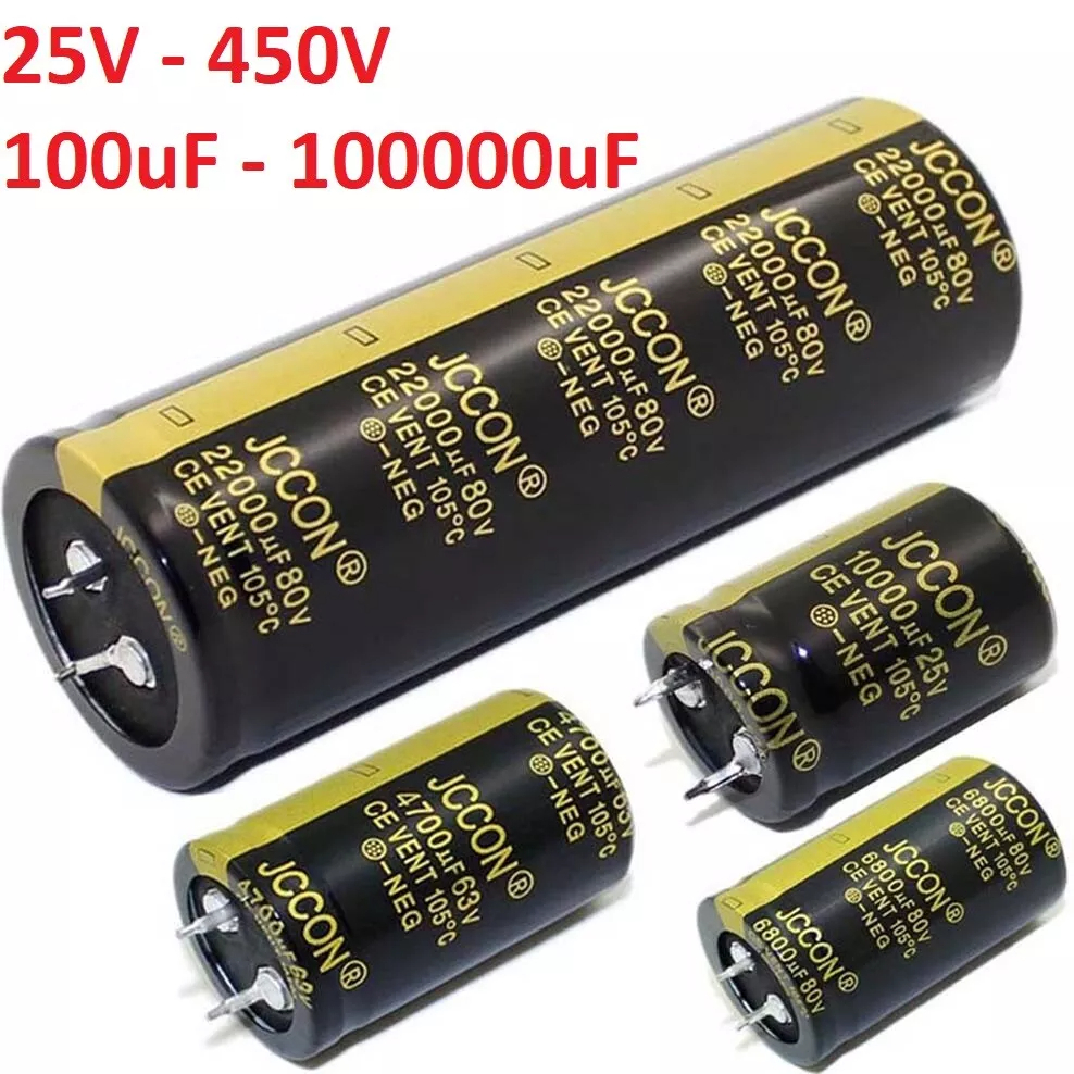 25v - 63V Snap-in Electrolytic Radial Capacitors ช่วงค่า 2200uF - 47000uF