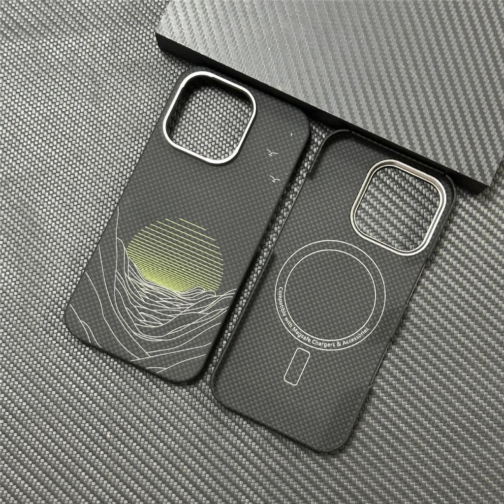 เคสโทรศัพท์ Kevlar Mbile สําหรับ iPhone16Pro เคสบางเฉียบ iphone16ProMax เคสไฟเบอร์อะรามิด