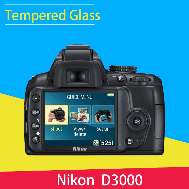 Nikon D3000 กระจกนิรภัยป้องกันหน้าจอฟิล์ม LCD สําหรับ Nikon D3000