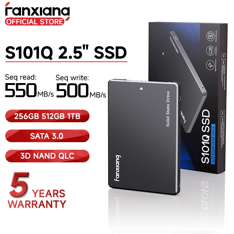 Fanxiang S101Q SSD SATA III 2.5′′ 256GB 512GB 1TB QLC Solid State Drive for PC Laptops