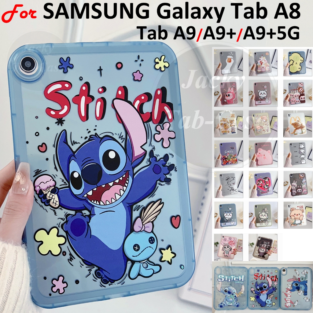 สําหรับ SAMSUNG Galaxy Tab A9 A9 + 5G 11 "A8 10.5 นิ้ว Wi-Fi LTE หนาขอบซิลิโคนอ่อนนุ่มกันกระแทกน่ารักรูปแบบกรณี SM-X110 X115 X117 X210 X215 X216 X218 X200 X205 X207