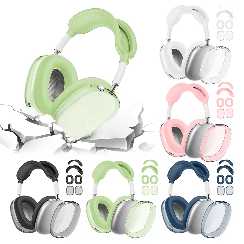เปลี่ยนซิลิโคนแผ่นรองหูฟังเบาะรองนั่งสําหรับ Airpods Max หูฟังสําหรับ Airpods MAX2 ชุดหูฟัง EarPads Earmuff ป้องกัน