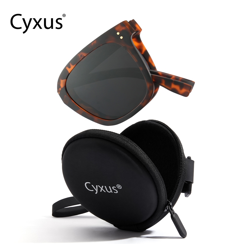 Cyxus แว่นตากันแดดแบบพับได้โพลาไรซ์ TR สําหรับผู้หญิงผู้ชายพับแว่นตากันแดดแฟชั่นกรอบ UV400 แว่นตา P1577