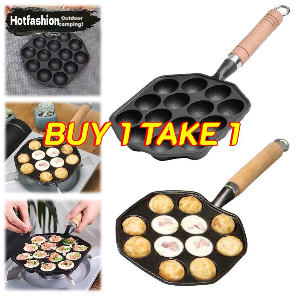 【Buy 1 Take 1】14 หลุมทาโกะยากิกระทะย่างแผ่นไม่ติดทาโกะยากิชงอบรูปแบบแม่พิมพ์กระทะ