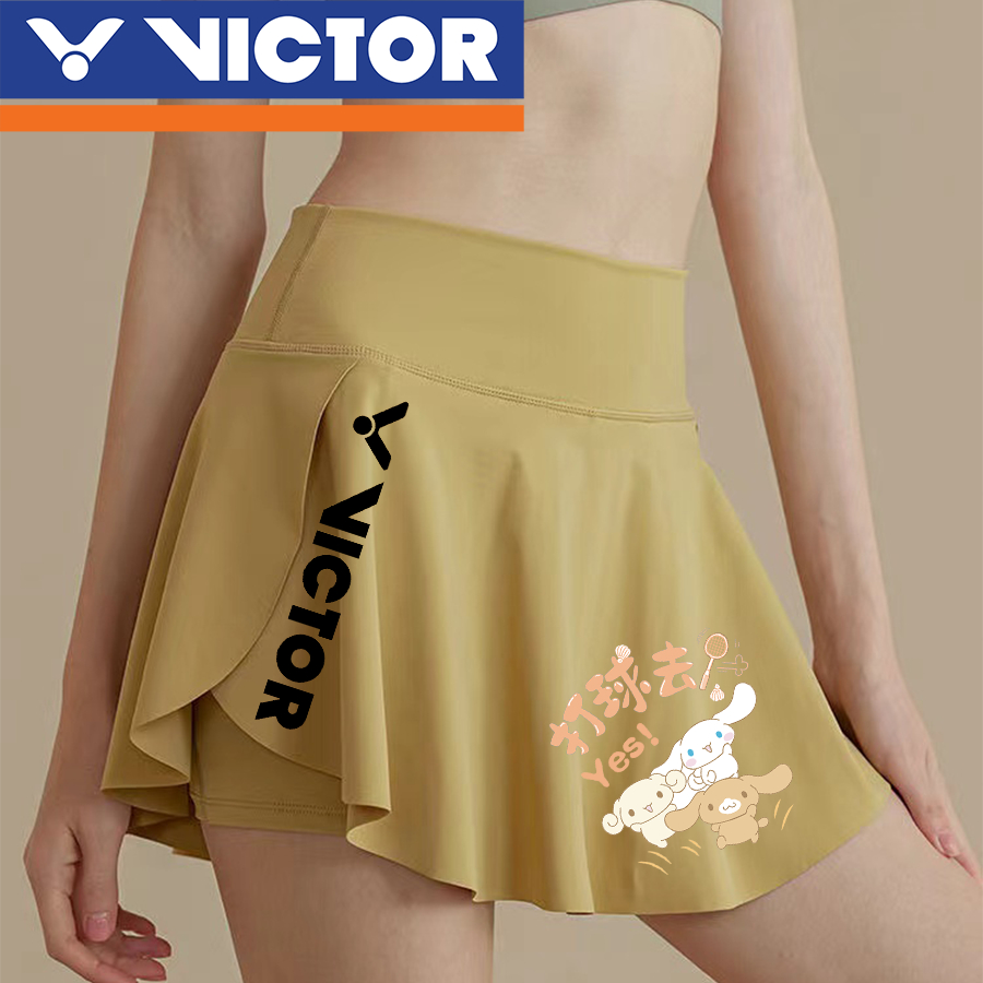 ผู้ชนะ กระโปรงแบดมินตันสั้น ปลอบโยน กระโปรงกีฬาแห้งเร็วโยคะฟิตเนสผู้หญิงสองชั้นกันลื่นกระโปรงจีบยืดกระโปรงโยคะ