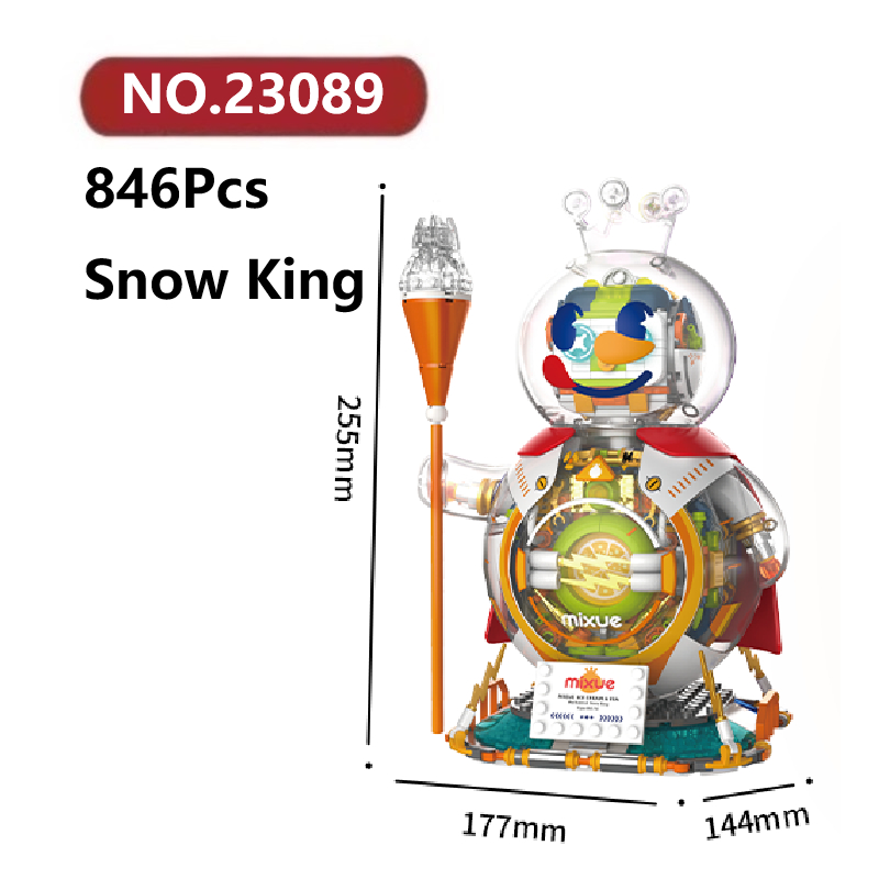 ✨ตุ๊กตาหิมะ Mixue โมเดลประกอบแล้ว 846ชิ้น JAKI ของเล่นจิ๊กซอว์