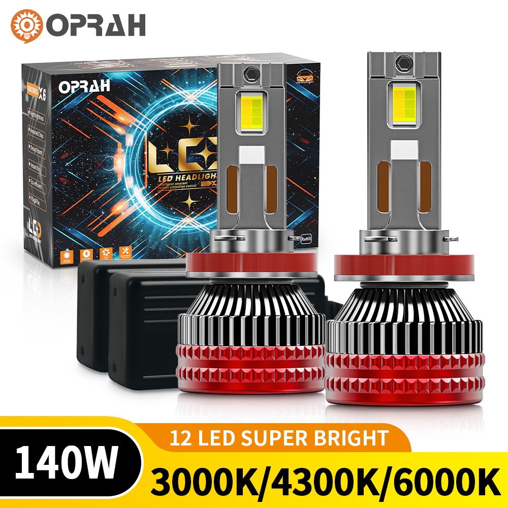 Oprah 2pcs T60 140W High Power Super Bright H4 LED ไฟหน้า 3570 ไฟหน้า H1 H7 H11 9005 9006 9012 ไฟหน้