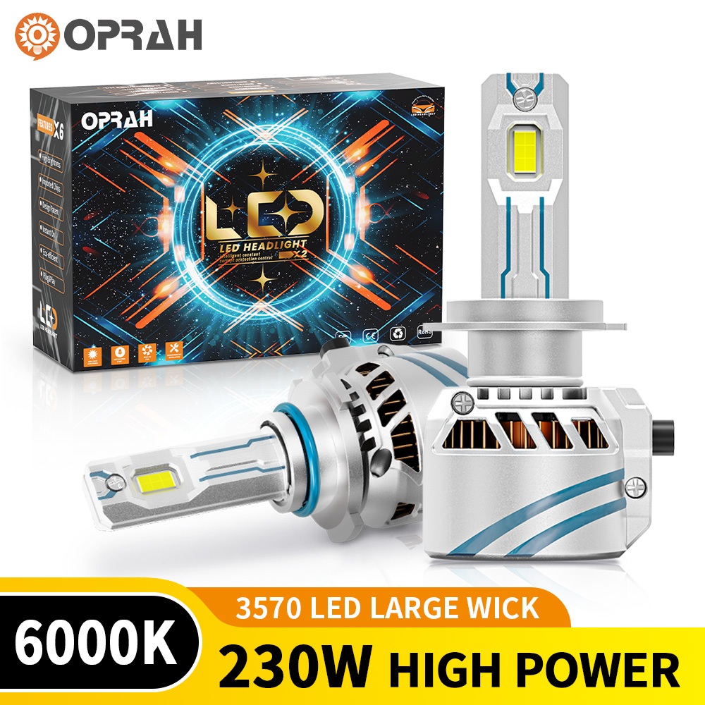 Oprah 2 ชิ้น Y180 230 วัตต์ Super Bright H4 LED ไฟหน้า 3570 ไฟหน้า H1 H7 H11 9005 9006 ไฟหน้ารถหลอดไ