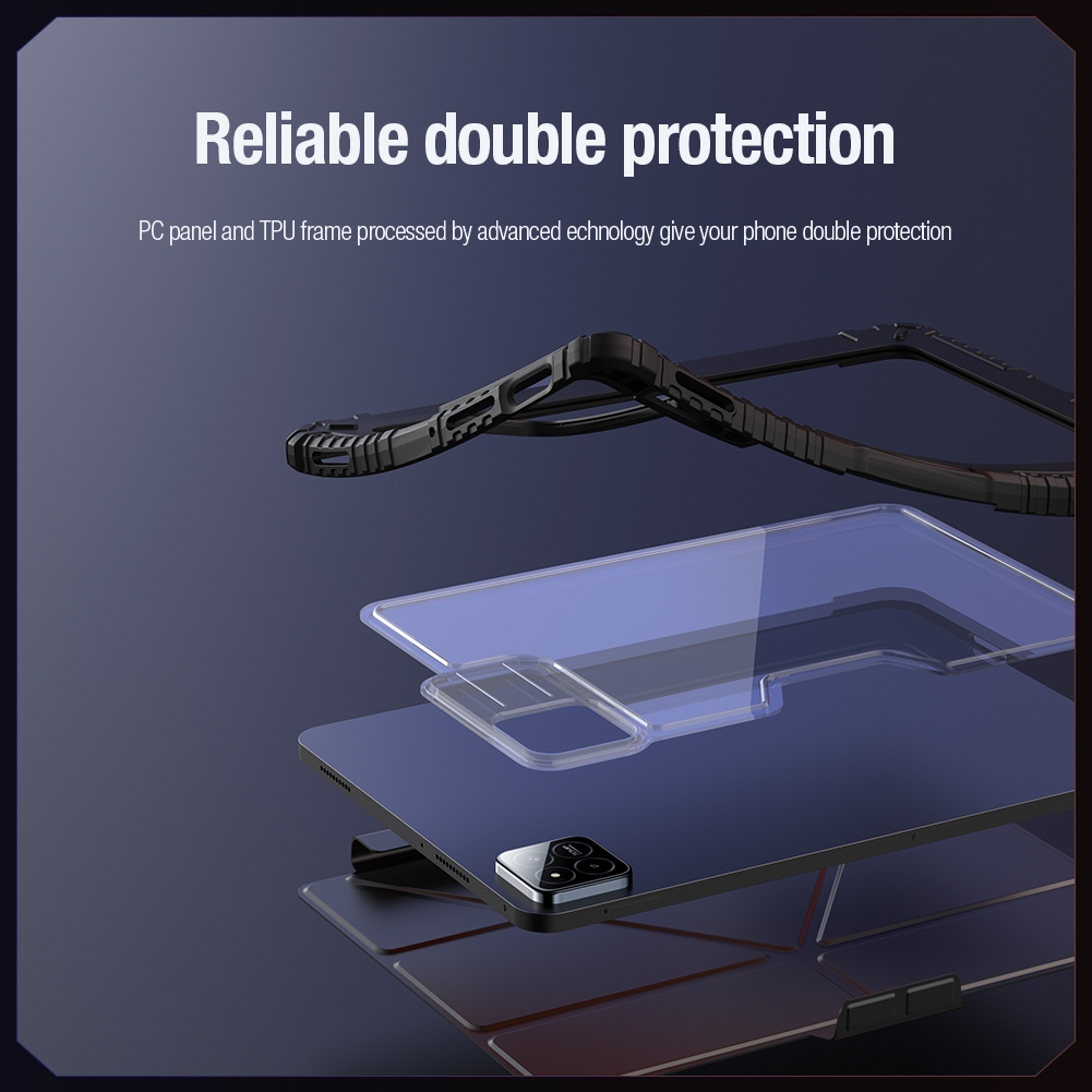 Nillkin สําหรับ Xiaomi Pad 7 Pro/Pad 8 กันชนหลายมุมพับหนัง PU สมาร์ทฝาครอบกล้องป้องกันเลนส์สไลด์เลื่อนกรณีปลอกเชลล์พร้อมที่ใส่ดินสอ - รูปที่ 3