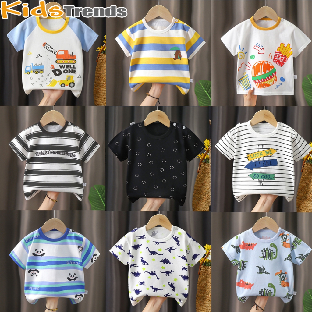 ชาย T เสื้อเด็กไดโนเสาร์เด็กหมี Tshirt เด็กเสื้อเด็กแขนสั้น Raglan เสื้อผ้าแฟชั่นเย็บผ้าฝ้าย
