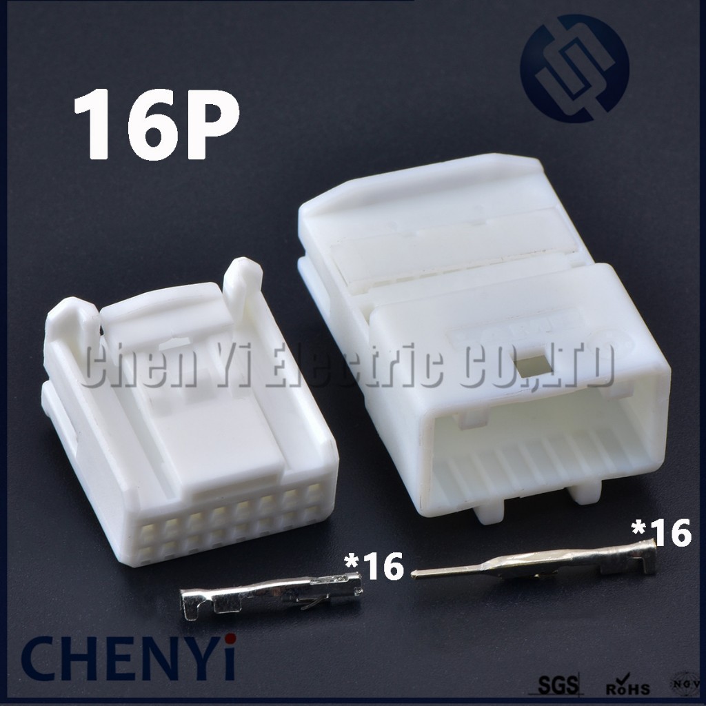 16 Pin ตัวผู้หรือตัวเมีย 1473410-1 1318386-1 ยานยนต์เสียงนําทางกระจกมองหลังเชื่อมต่อซ็อกเก็ตปลั๊กอัตโนมัติ