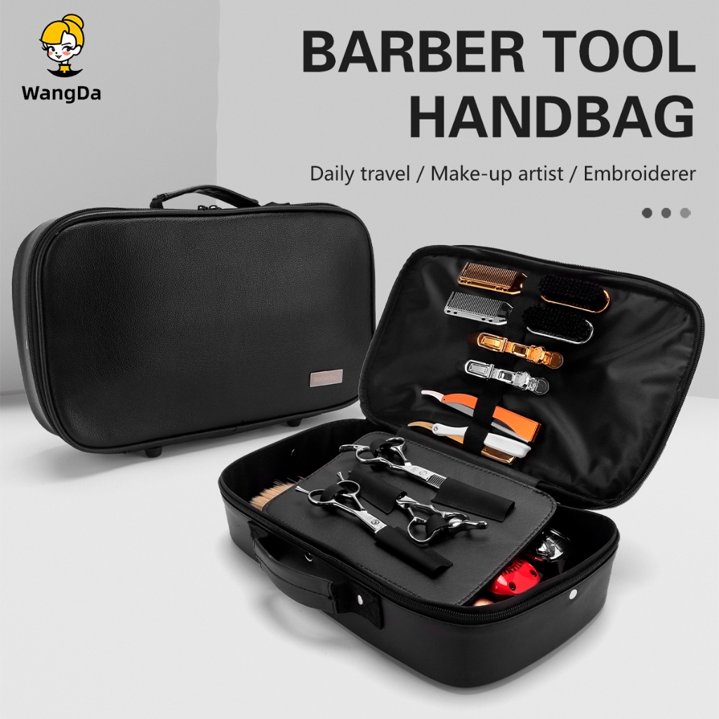 สปอตสปอตสปอต #Salon กระเป๋าเครื่องมือทําผม Hairstylist ซิปกระเป๋าทําผมแบบพกพากรรไกรกระเป๋าหวีปัตตาเลี่ยนไฟฟ้าตัดผมกระเป๋ามัลติฟังก์ชั่กระเป๋ากล่องเครื่องมือแบบพกพา