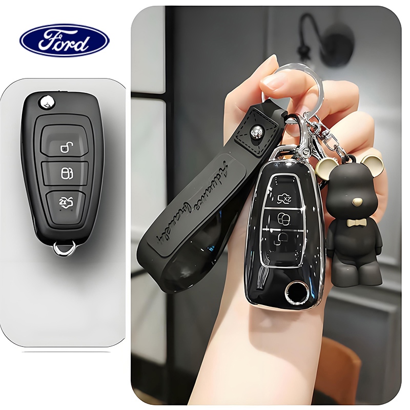 Ford ranger กุญแจรถ Ford EVEREST ฝาครอบกุญแจ Ford Folding Key Case สําหรับ Ford ranger/EVEREST/ranger xls 2014-2017/ranger xlt 2014-2017/ecosport/ranger T6
